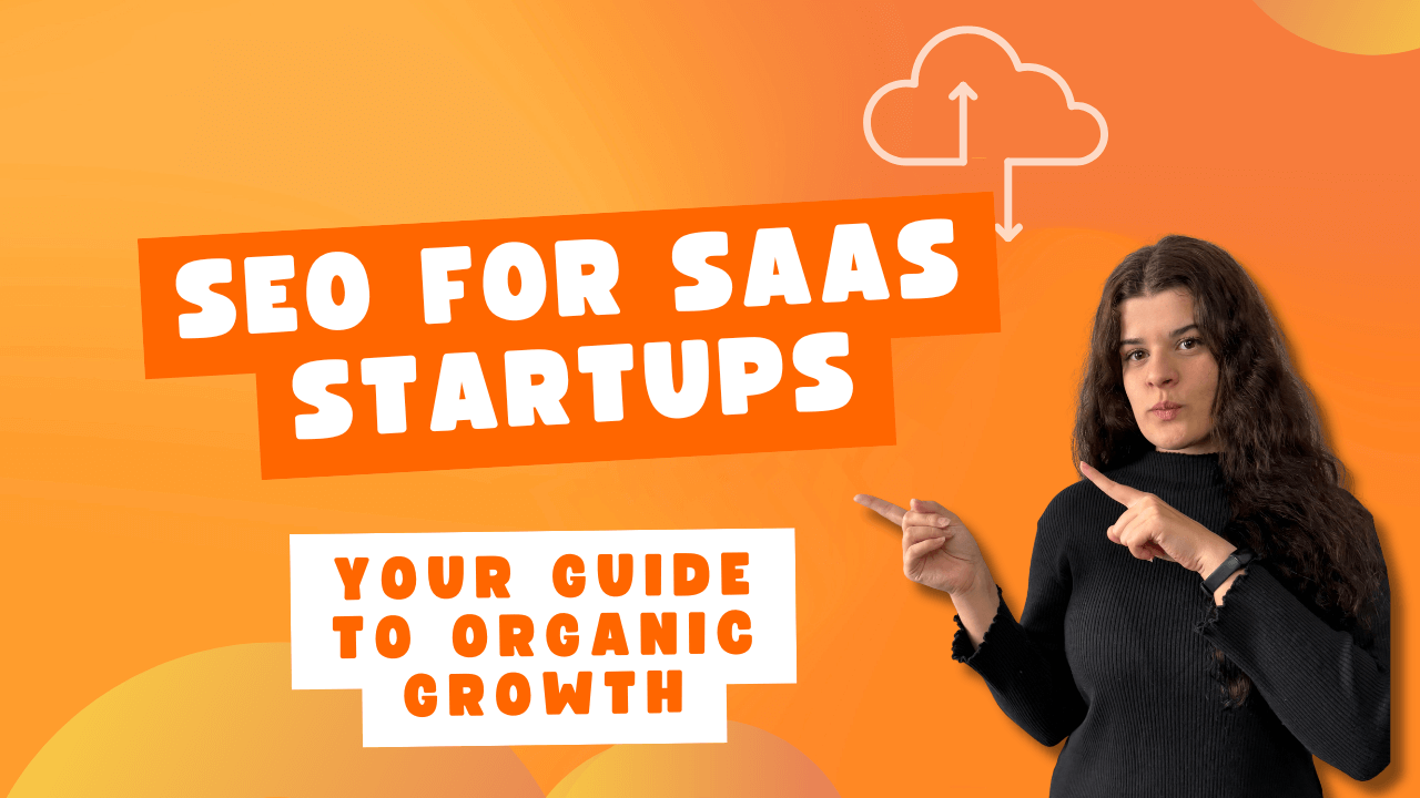 Ivana pointing towards the title SEO for SaaS startups